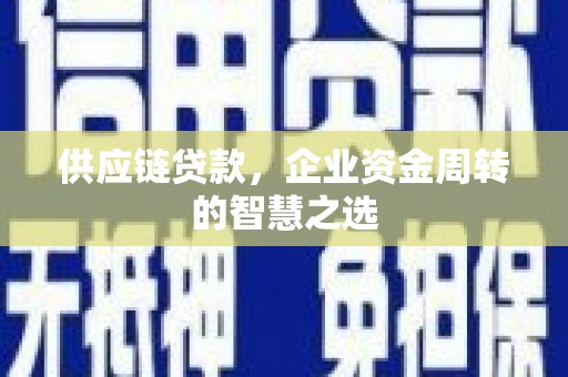 阿克陶供应链贷款，企业资金周转的智慧之选